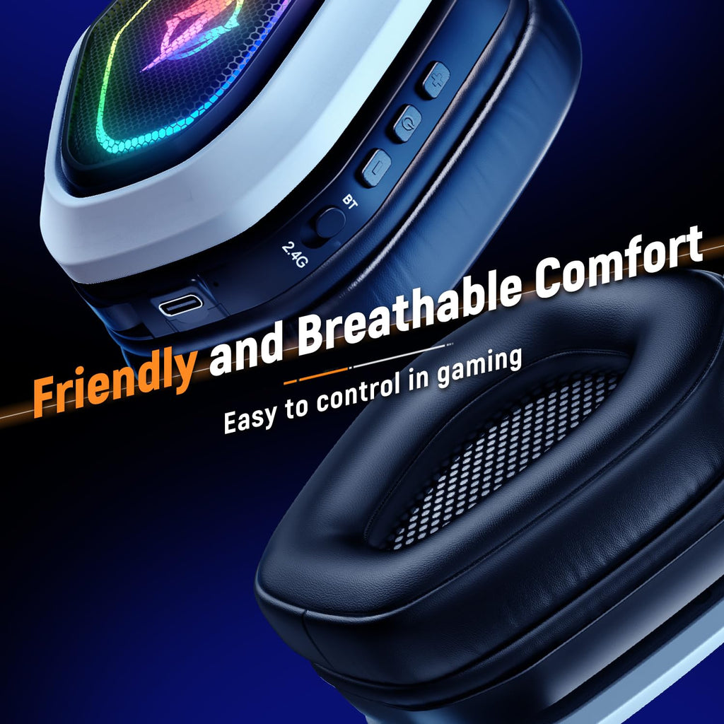 Ozeino 2.4GHz Wireless Gaming Headset for PC, Ps5, Ps4 - Lossless Audio USB & Type-C Ultra Stable Gaming Headphones with Flip Microphone, 40-Hr Battery Gamer Headset for Switch, Laptop, Mobile, Mac - Flex Gamingproduct_type