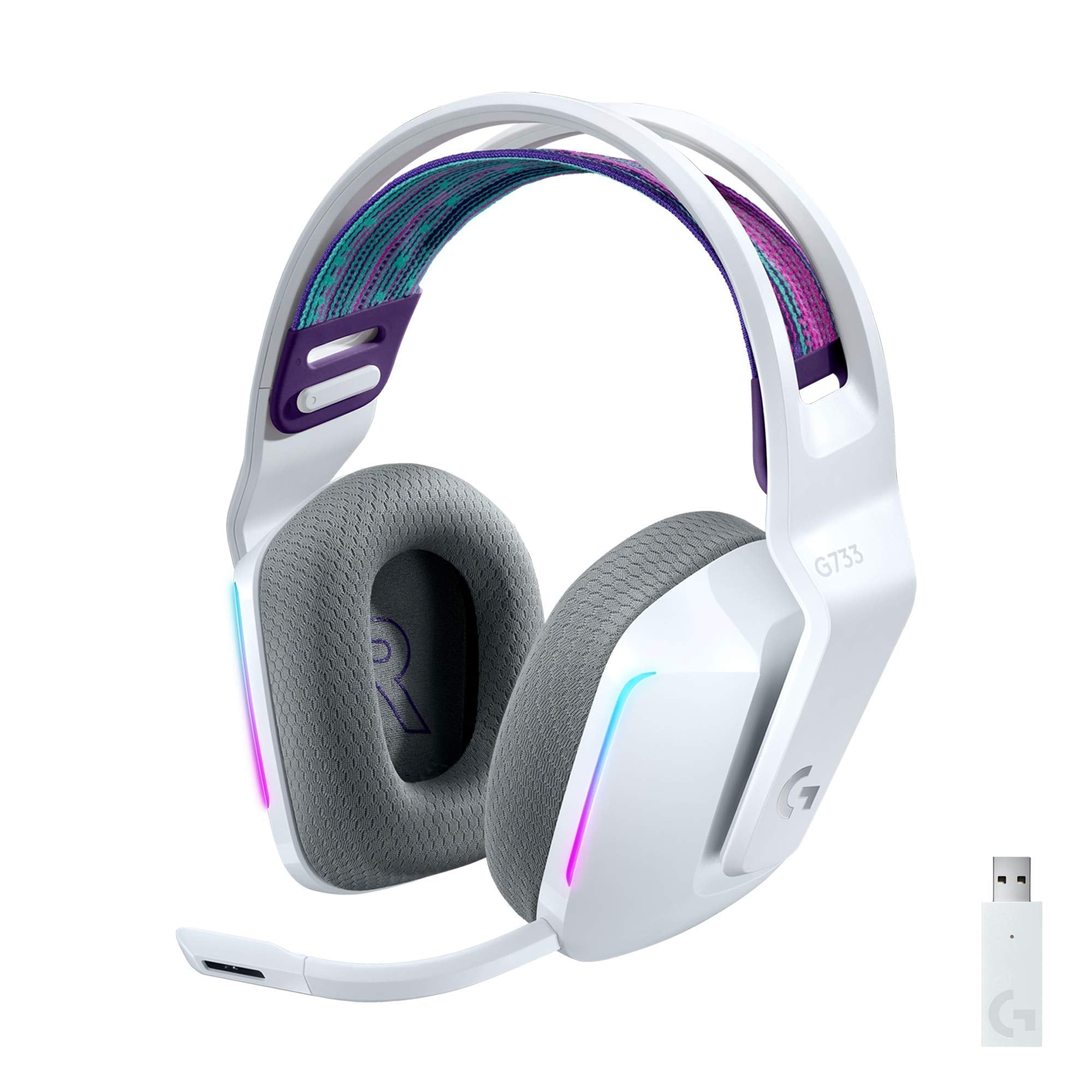 Logitech G733 Lightspeed Wireless Gaming Headset, Suspension Headband, Lightsync RGB, Blue VO!CE Mic, PRO-G Audio – Black, Gaming Headset Wireless, PC, PS5, PS4, Switch Compatible - Flex Gamingproduct_type