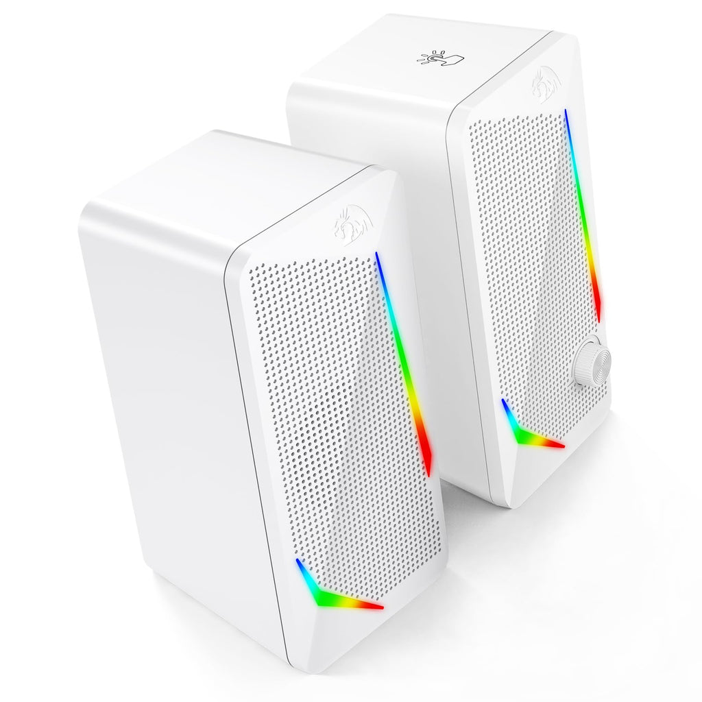 Redragon GS510 RGB Desktop Speakers, 2.0 Channel PC Computer Speaker with 4 Colorful LED Backlight Modes, Enhanced Bass and Easy-Access Volume Control, USB Powered w/ 3.5mm Cable - Flex Gamingproduct_type