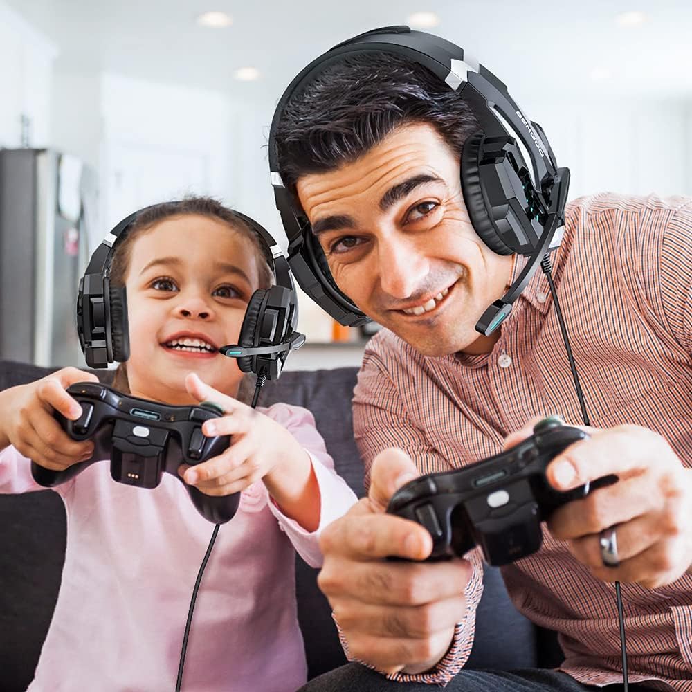 BENGOO G9000 Stereo Gaming Headset for PS4 PC Xbox One PS5 Controller, Noise Cancelling Over Ear Headphones with Mic, LED Light, 7.1 Surround Sound, Soft Memory Earmuffs for Nintendo Xbox Series X|S - Flex Gamingproduct_type