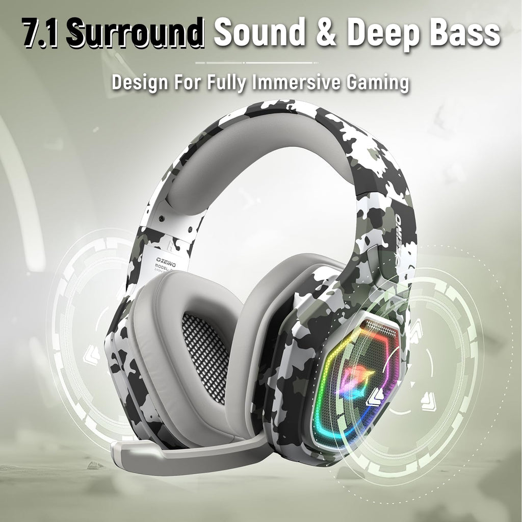 Ozeino 2.4GHz Wireless Gaming Headset for PC, Ps5, Ps4 - Lossless Audio USB & Type-C Ultra Stable Gaming Headphones with Flip Microphone, 40-Hr Battery Gamer Headset for Switch, Laptop, Mobile, Mac - Flex Gamingproduct_type