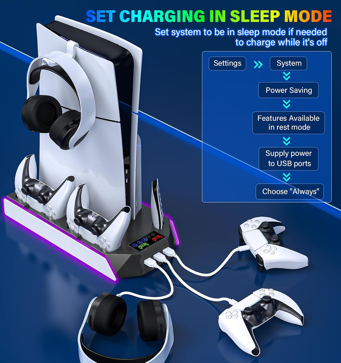 PS5 Cooling Station with Controller Charger: Elevate Your Gaming Experience - Flex Gamingproduct_type
