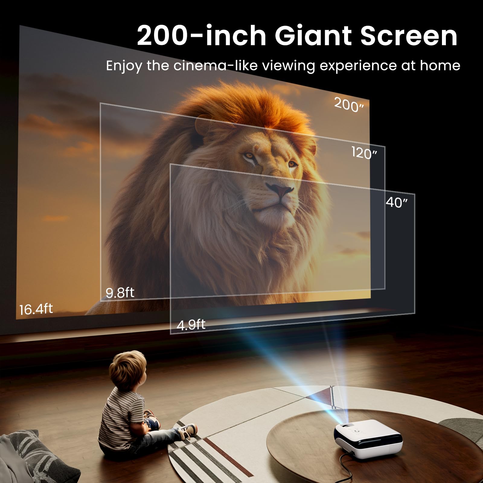 HAPPRUN Native 1080P Projector, Bluetooth Home Theater Movie Projector with Built-in Speaker, Compatible with Smartphone, HDMI, Fire Stick, PS5, Indoor & Outdoor Use - Without Google TV System - Flex Gamingproduct_type