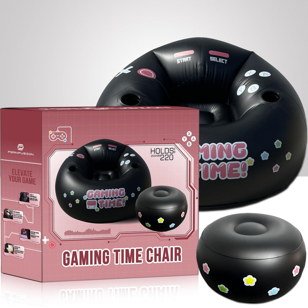 Inflatable Gaming Chair for Kids & Teens with Cup Holders and Side Pocket - This Air Gaming Bean Bag Chairs for kids is The Perfect Furniture for Gamer Room Decor - Perfect Gaming Stuff for boys 4-12 - Flex Gamingproduct_type