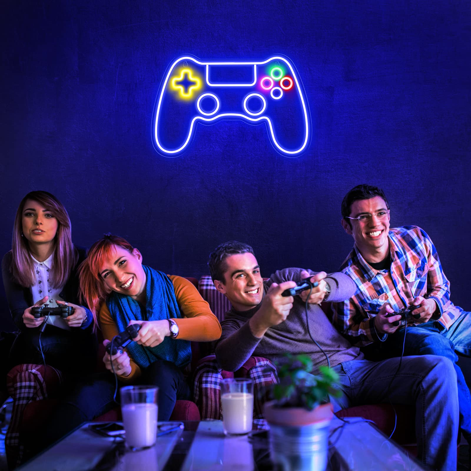 Kavaas Gamer Neon Sign, UV Printed Gaming Neon Sign for Gamer Room Decor - LED Video Game Neon Lights for Bedroom Boys, Gaming Wall decor - Best Gamer Gifts for Teenage Boys, Christmas - Flex Gamingproduct_type