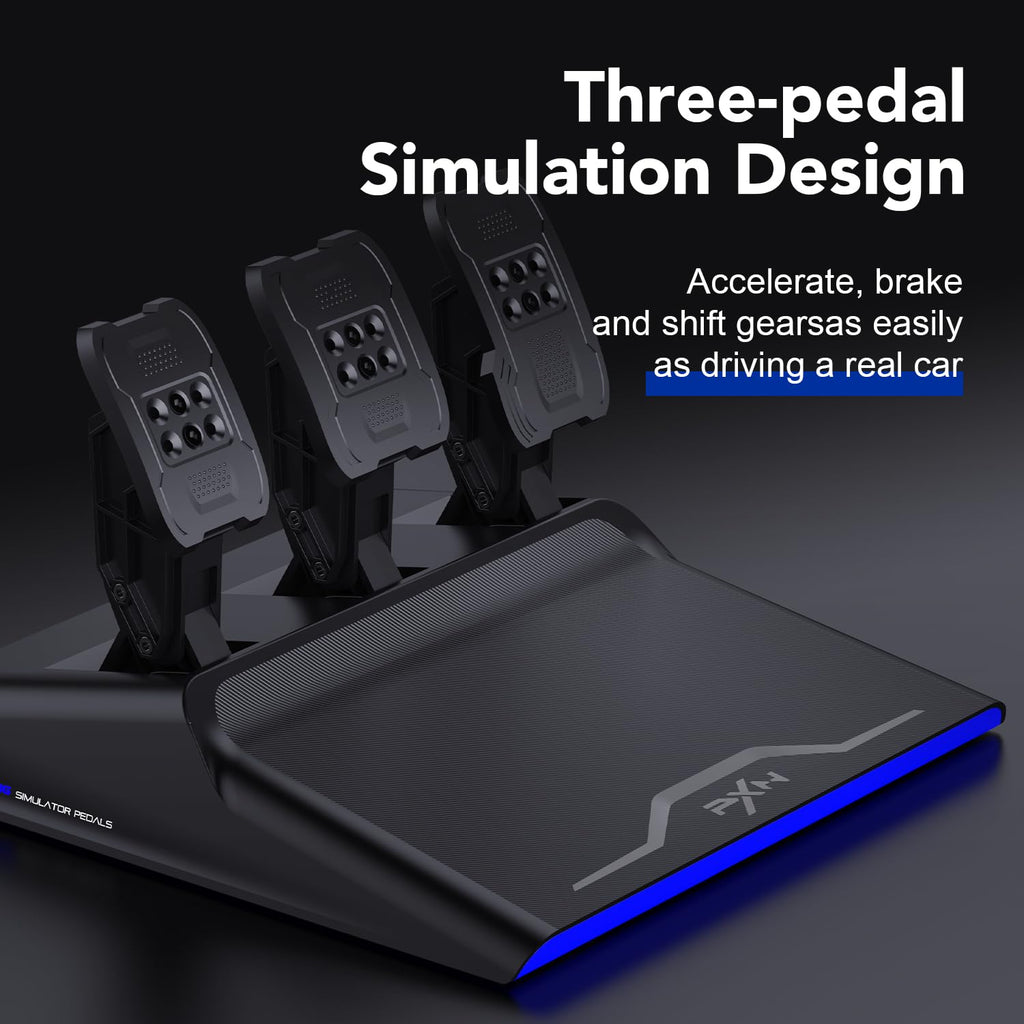 PXN V99 Force Feedback Racing Wheel, with Pedals and Shifter | Detachable 270°/900° Steering Wheel, Hall Pedals & H-Shifter - for PC, Xbox Series X|S, Xbox One, and PS4 - Flex Gamingproduct_type