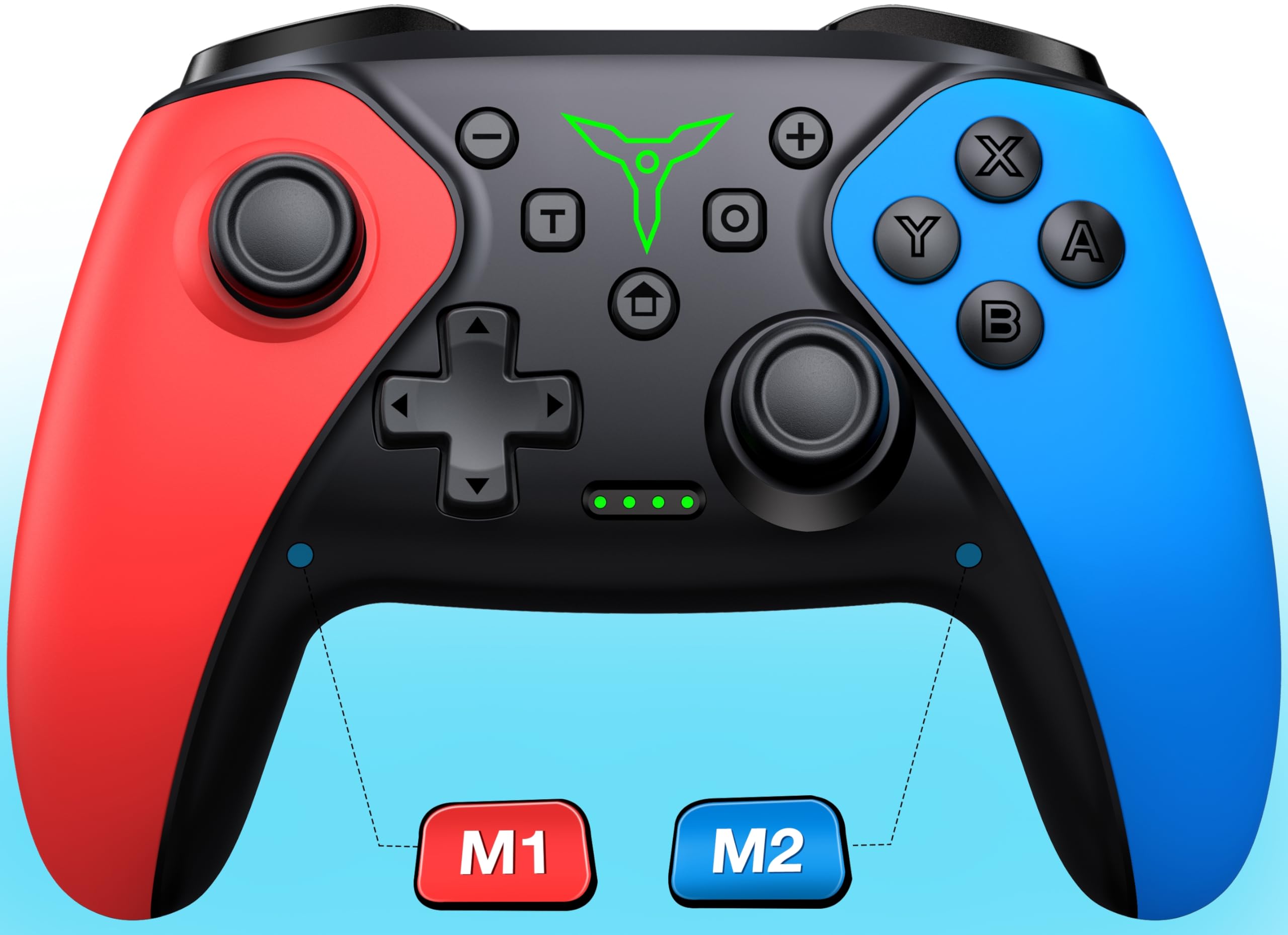 Switch Controller 2-Pack, Wireless Pro Controller for Switch2/Switch/Lite/OLED, Bluetooth Gamepad with Programmable Back Buttons, Turbo, Vibration, Gyro, Compatible with iOS/Android/PC, Includes 2 Stands - Flex Gamingproduct_type