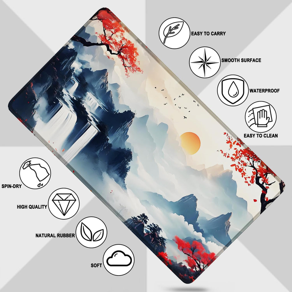 Large Gaming Mouse Pad, Waterproof Extra Large Mousepad with Stitched Edges, 31.5" x 15.7" Non-Slip Rubber Base Office Big Long Keyboard Pad for Office Gamer Home XXL, Black - Flex Gamingproduct_type