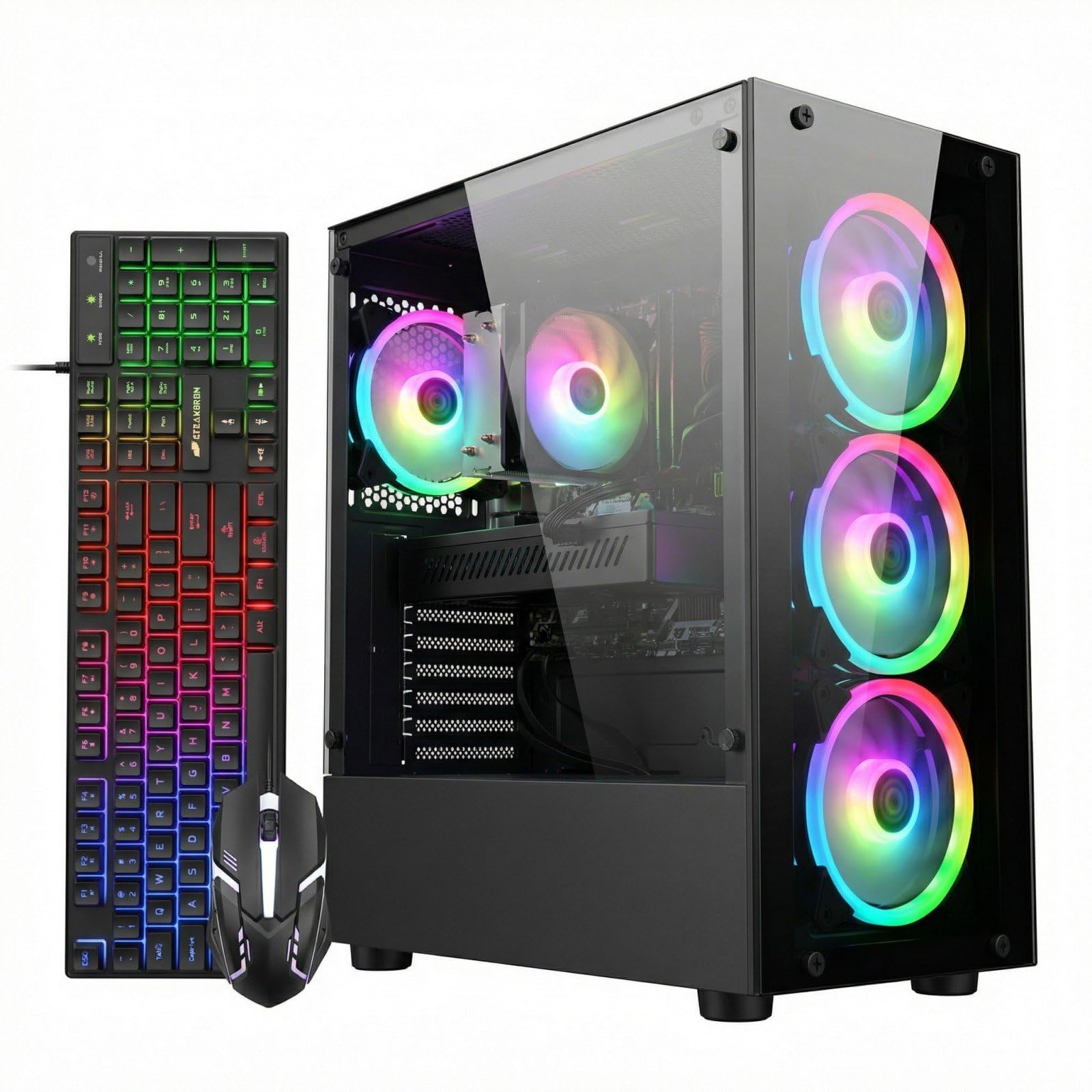 STGAubron Gaming PC Computer Desktop, GeForce GTX 1660 Ti 6G, Intel Core I7 up to 3.9GHz, 16G RAM, 512G SSD, WiFi 6, BT 5.0, RGB Fan x 4, Windows 11 Home,White - Flex Gamingproduct_type