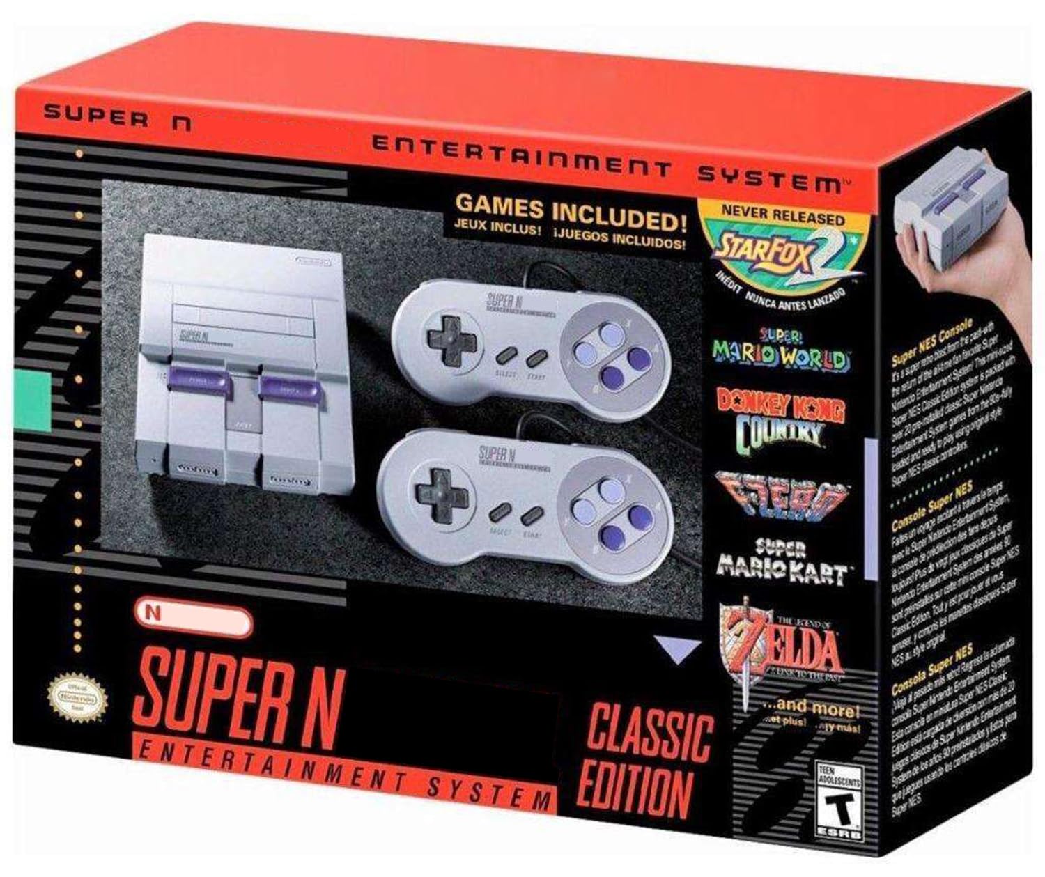 VOOCAT Video Game Console for S Ntd Entertainment System for SNES Classic Mini, Pre-load 21 Official Games, 2 Controller Included - Flex Gamingproduct_type
