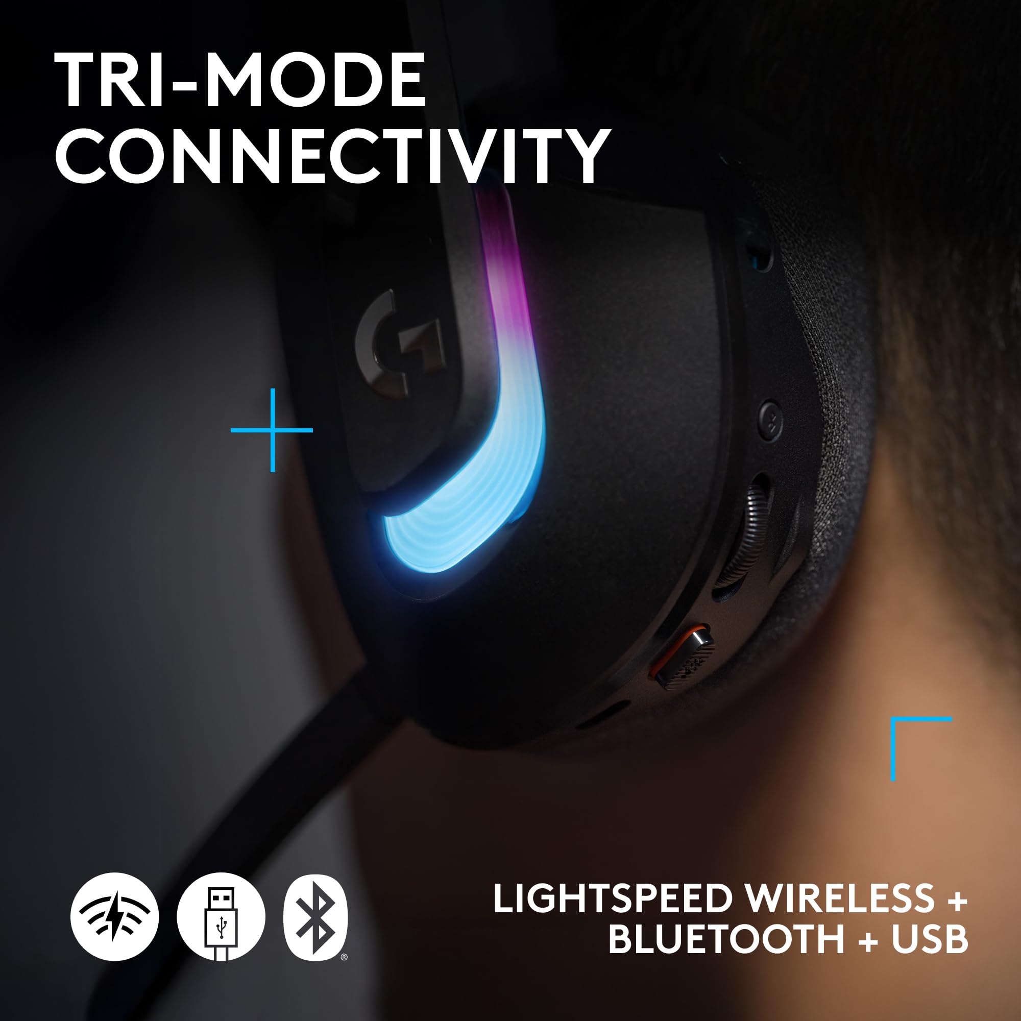 Logitech G522 Lightspeed Wireless Gaming Headset, Full-Band Mic, Advanced Audio, Tri-Connect (Lightspeed, Bluetooth, USB A to C), LIGHTSYNC RGB, for PC & Nintendo Switch/Switch 2 – Black - Flex Gamingproduct_type