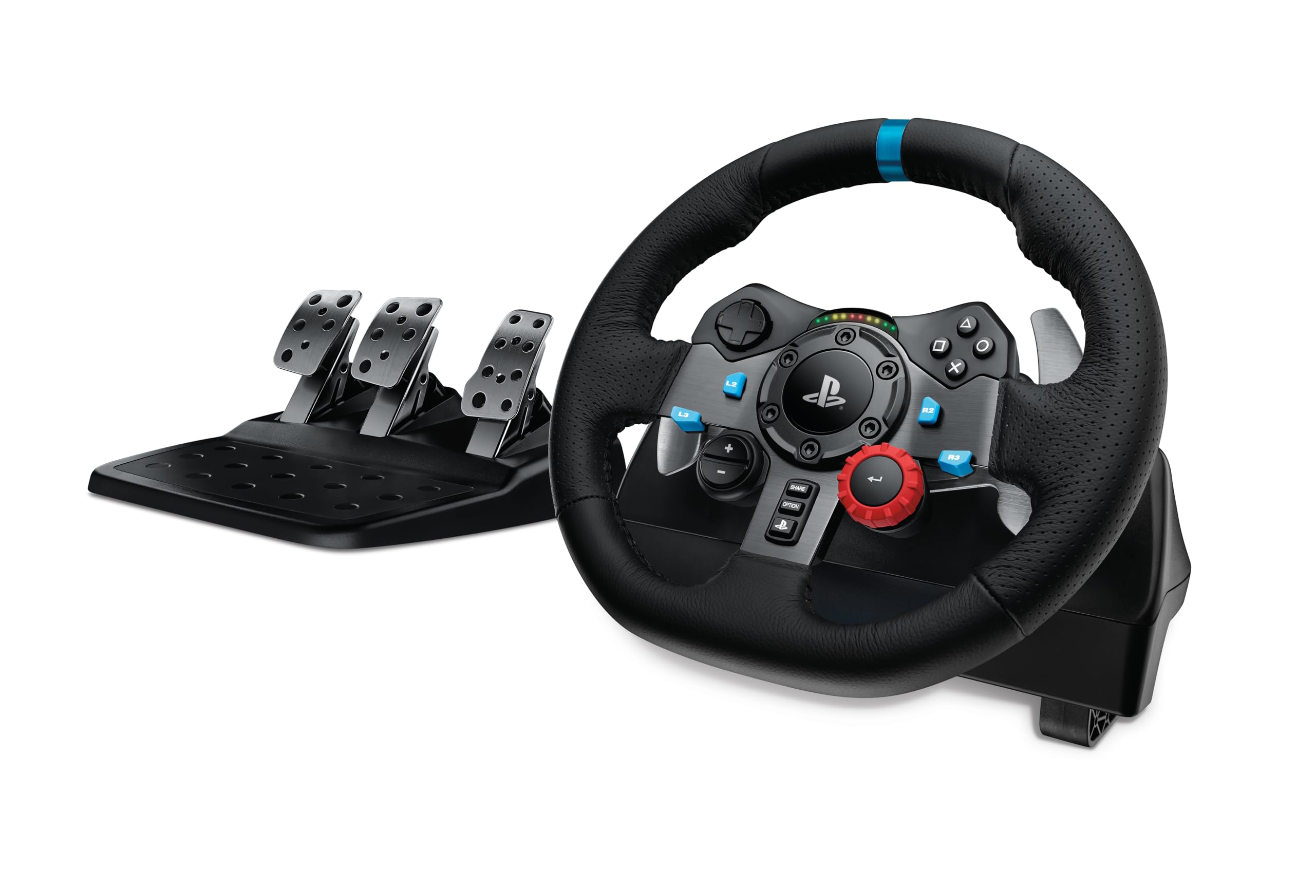 Logitech G920 Driving Force Racing Wheel and Floor Pedals, Real Force Feedback, Stainless Steel Paddle Shifters, Leather Steering Wheel Cover for Xbox Series X|S, Xbox One, PC, Mac - Black - Flex Gamingproduct_type