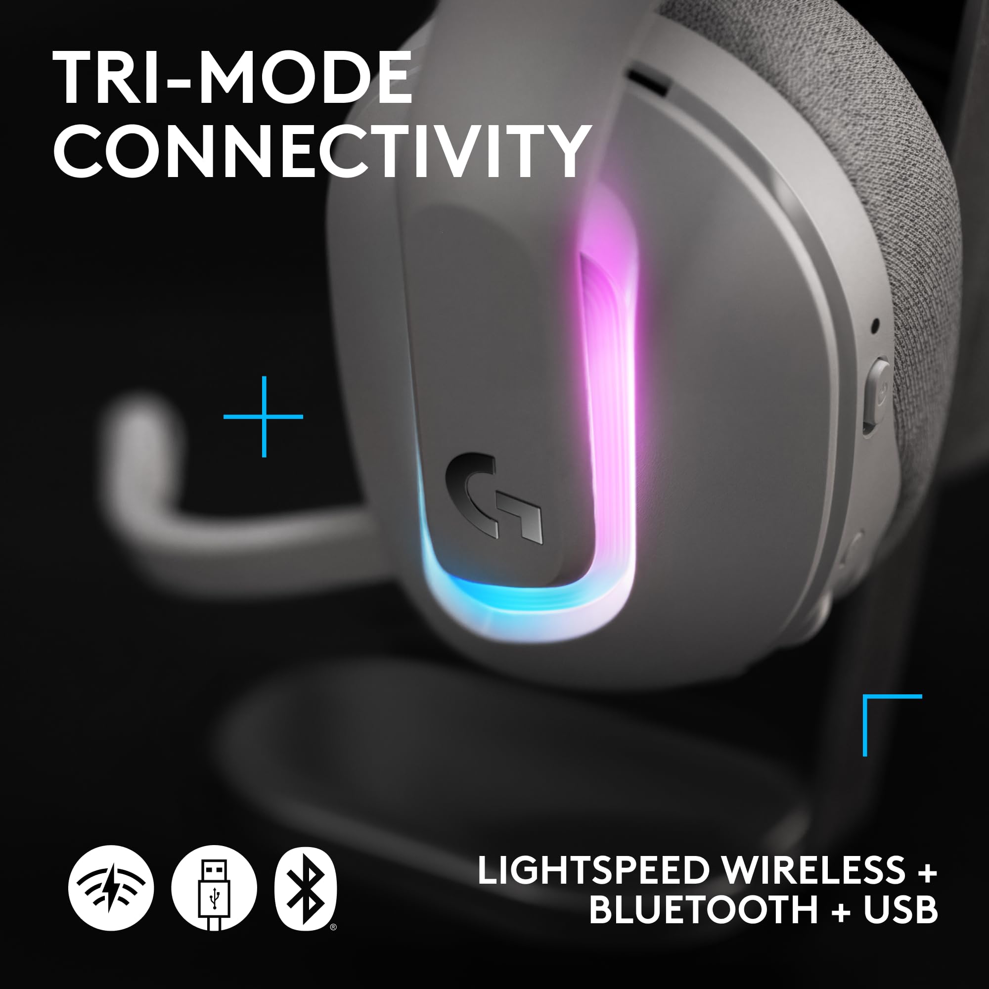 Logitech G522 Lightspeed Wireless Gaming Headset, Full-Band Mic, Advanced Audio, Tri-Connect (Lightspeed, Bluetooth, USB A to C), LIGHTSYNC RGB, for PC & Nintendo Switch/Switch 2 – Black - Flex Gamingproduct_type