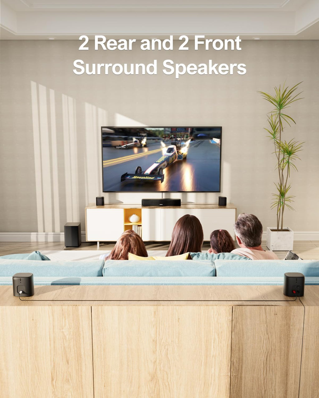 ULTIMEA 7.1ch Sound Bar with Subwoofer, 330W Peak Power, Virtual Surround Sound System for Smart TV, Home Theater Soundbar with 4 Surround Speakers, App Control, Opt/AUX/BT, Aura A40 (2026 Upgraded) - Flex Gamingproduct_type