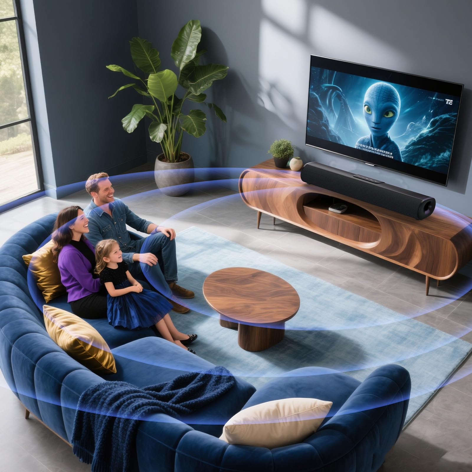 100W Sound Bar for Smart TV, 2.2 ch Soundbar with Bluetooth 5.3/ARC/Opt/AUX Connect, Surround Sound System for TV with 4 Speakers, Home Audio Surround Sound System for TV PC Projector - Flex Gamingproduct_type