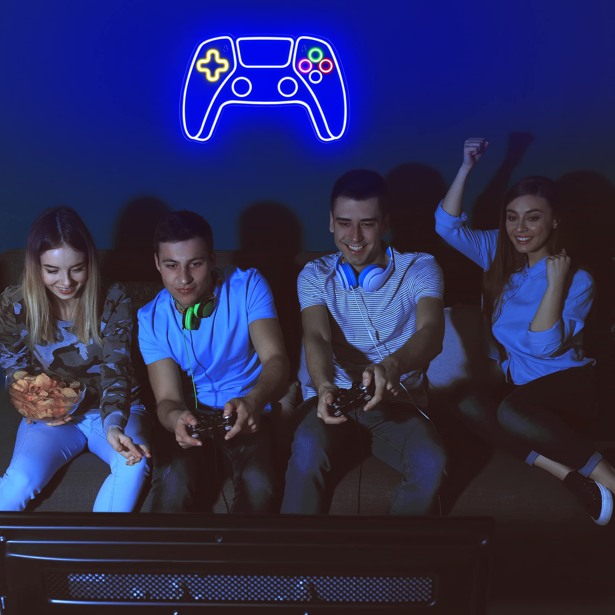 Kavaas Gamer Neon Sign, UV Printed Gaming Neon Sign for Gamer Room Decor - LED Video Game Neon Lights for Bedroom Boys, Gaming Wall decor - Best Gamer Gifts for Teenage Boys, Christmas - Flex Gamingproduct_type