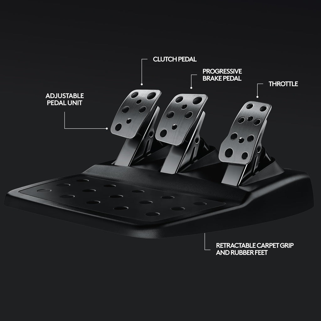 Logitech G920 Driving Force Racing Wheel and Floor Pedals, Real Force Feedback, Stainless Steel Paddle Shifters, Leather Steering Wheel Cover for Xbox Series X|S, Xbox One, PC, Mac - Black - Flex Gamingproduct_type