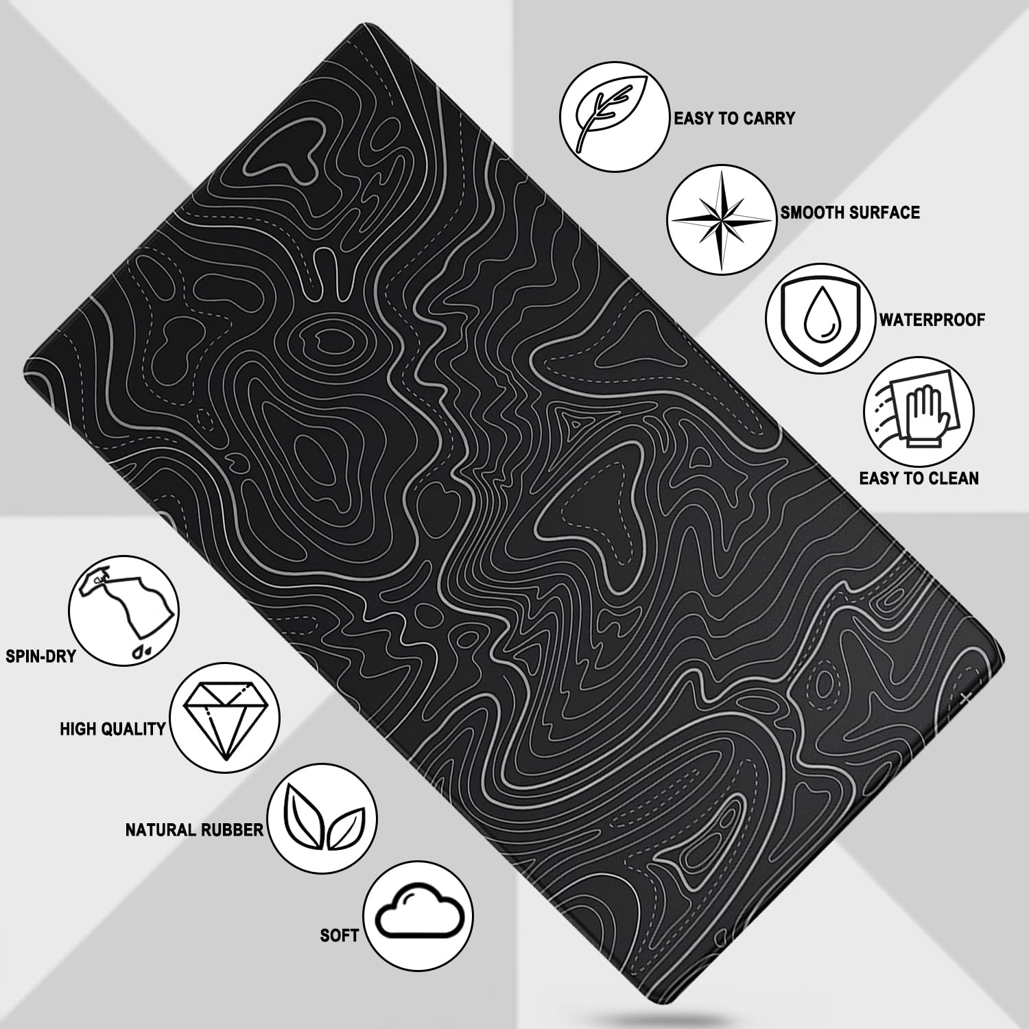 Large Gaming Mouse Pad, Waterproof Extra Large Mousepad with Stitched Edges, 31.5" x 15.7" Non-Slip Rubber Base Office Big Long Keyboard Pad for Office Gamer Home XXL, Black - Flex Gamingproduct_type