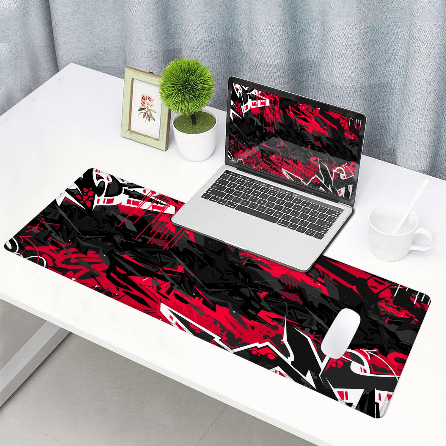 Gaming Mouse Pad, Large Non-Slip Rubber Base Mousepad, Keyboard Mouse Mat, Desk Pad with Stitched Edges, 31.5x11.8inch, Dazzling Galaxy - Flex Gamingproduct_type
