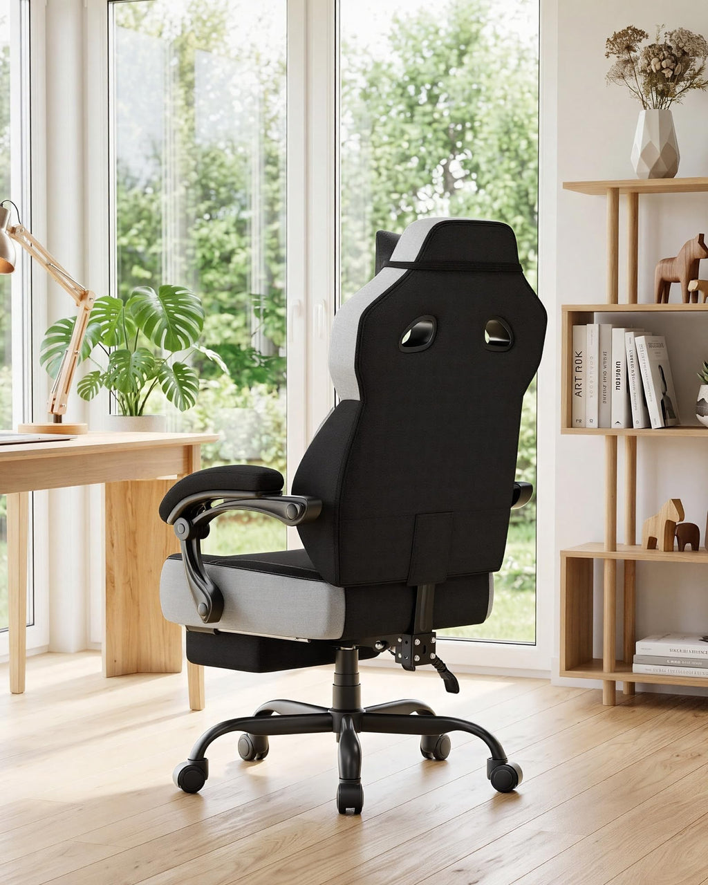 GTPLAYER Big & Tall Gaming Chair, 90°-155° Adjustable Reclining Office Seat with Footrest, Ergonomic Comfy Computer Desk Chair for Adults, Home Office Gaming Study Use, Black - Flex Gamingproduct_type