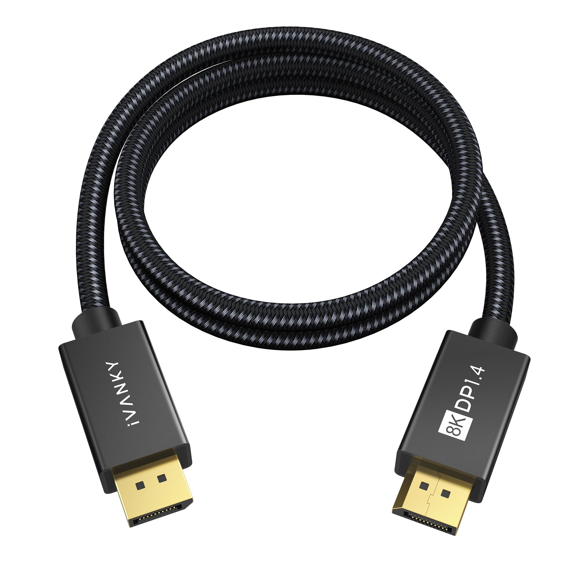 IVANKY 8K DisplayPort Cable 1.4, VESA Certified DP Cable 6.6ft (8K@60Hz, 4K@240Hz, 2K@240Hz)HBR3 Support 32.4Gbps, HDR, HDCP 2.2, FreeSync G-Sync, Braided Display Port for Gaming Monitor, Graphics, PC - Flex Gamingproduct_type