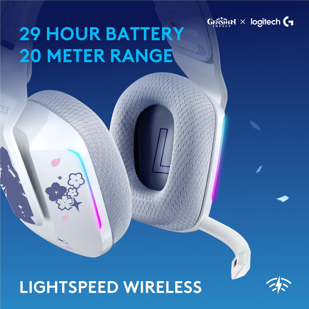 Logitech G733 Lightspeed Wireless Gaming Headset, Suspension Headband, Lightsync RGB, Blue VO!CE Mic, PRO-G Audio – Black, Gaming Headset Wireless, PC, PS5, PS4, Switch Compatible - Flex Gamingproduct_type