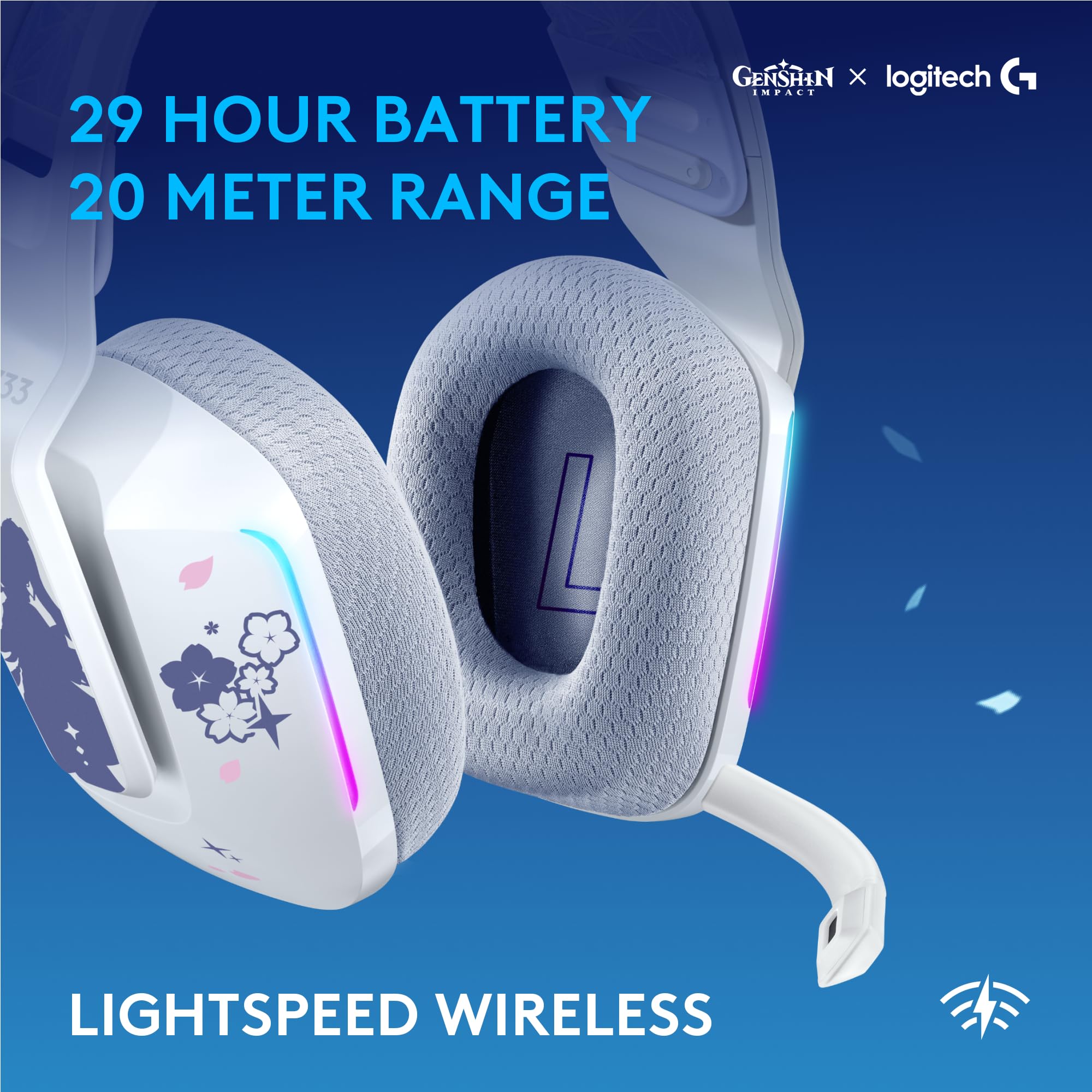 Logitech G733 Lightspeed Wireless Gaming Headset, Suspension Headband, Lightsync RGB, Blue VO!CE Mic, PRO-G Audio – Black, Gaming Headset Wireless, PC, PS5, PS4, Switch Compatible - Flex Gamingproduct_type