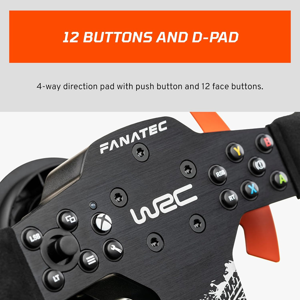 FANATEC CSL Elite Officially Licensed WRC Xbox Rally Sim Racing Steering Wheel – Alcantara Grip, RevStripe LED Display, Removable Paddles, Plug-and-Play for PC, Xbox Series X|S, Xbox One | Alcantara coating, LED RevStripe, Removable Paddle, Plug-e-Play fo - Flex Gamingproduct_type