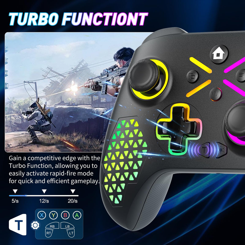 Gamrombo Wireless Gaming Controller Replacement for Xbox One, Xbox Series X|S, Xbox One S|X Controller with Hall Triggers, Hall Joysticks, Adjust RGB Light, Marco, Turbo, Audio Jack - Flex Gamingproduct_type