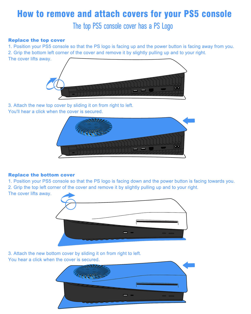 Joso Faceplate for PS5 Disc Edition, Anti-Scratch Dustproof Case Replacement, Cover Skin Compatible with PS5 Console with a Disc Drive, Plates for PS5 Accessories, Easy Installation - Black - Flex Gamingproduct_type
