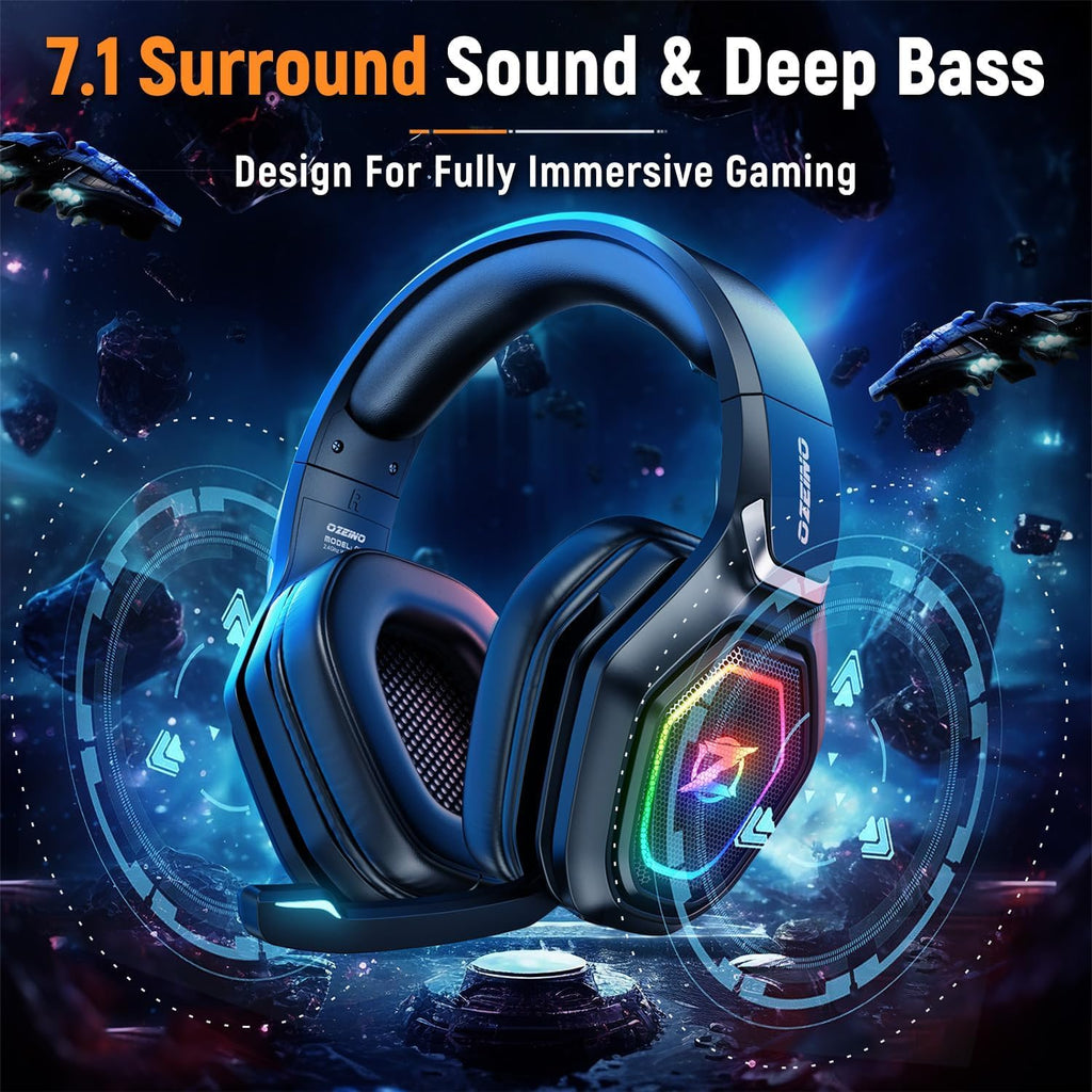 Ozeino 2.4GHz Wireless Gaming Headset for PC, Ps5, Ps4 - Lossless Audio USB & Type-C Ultra Stable Gaming Headphones with Flip Microphone, 40-Hr Battery Gamer Headset for Switch, Laptop, Mobile, Mac - Flex Gamingproduct_type