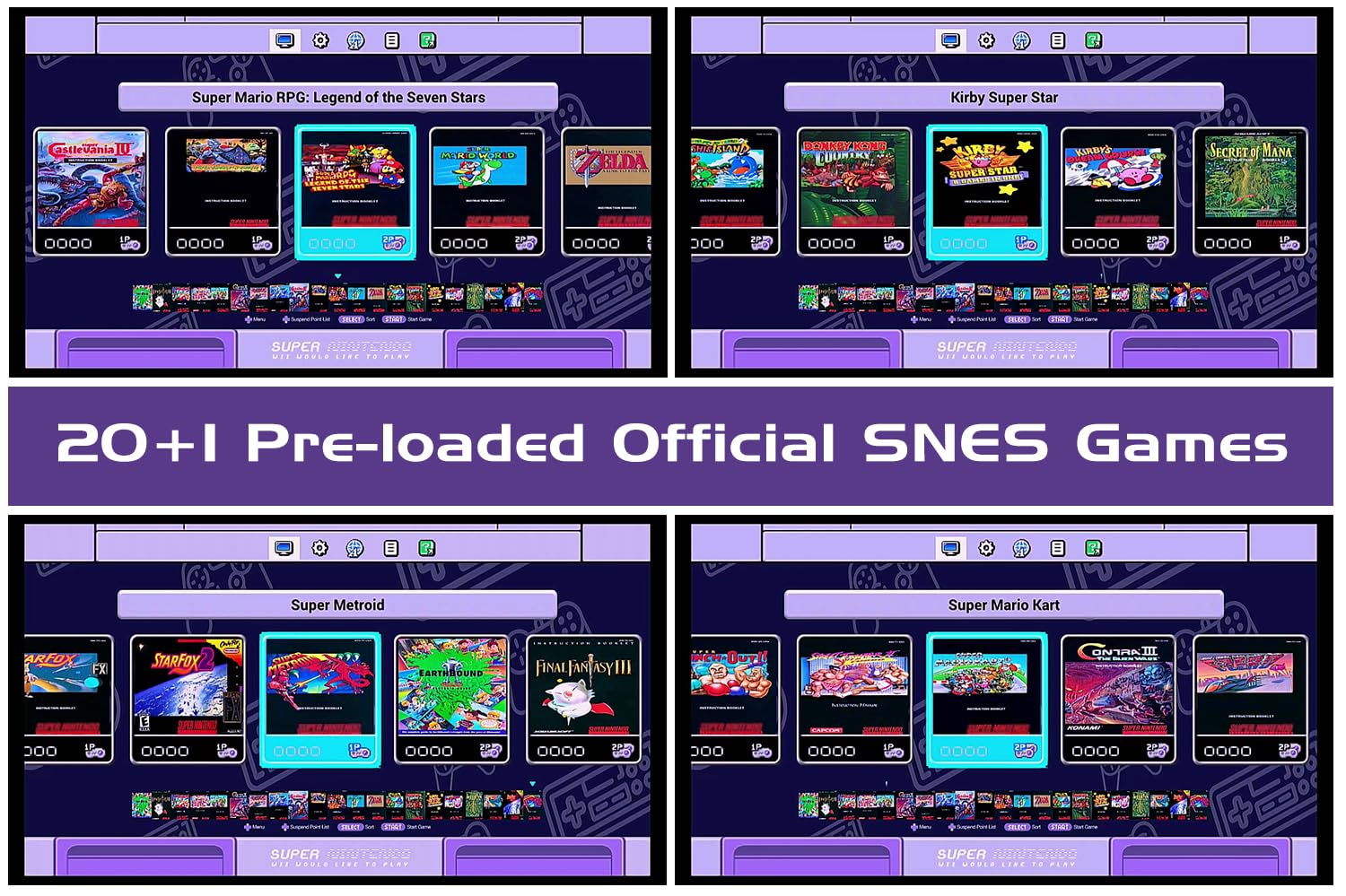 VOOCAT Video Game Console for S Ntd Entertainment System for SNES Classic Mini, Pre-load 21 Official Games, 2 Controller Included - Flex Gamingproduct_type