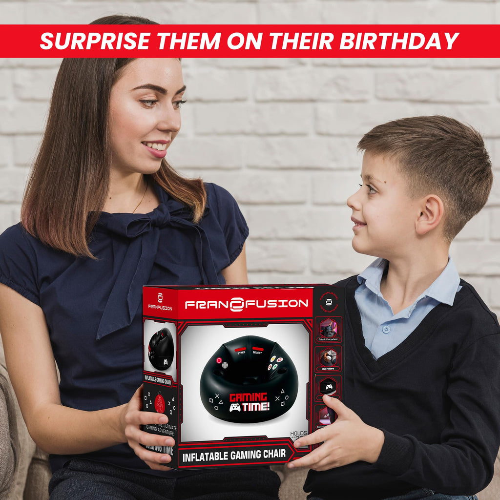 Inflatable Gaming Chair for Kids & Teens with Cup Holders and Side Pocket - This Air Gaming Bean Bag Chairs for kids is The Perfect Furniture for Gamer Room Decor - Perfect Gaming Stuff for boys 4-12 - Flex Gamingproduct_type