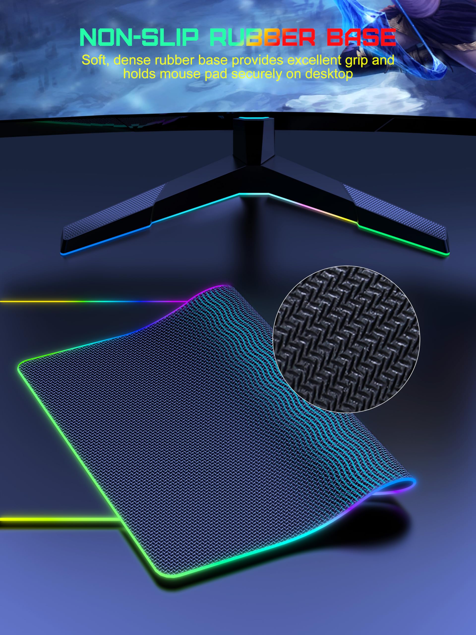 TopMade Wireless Charging RGB Mouse Pad, Waterproof Gaming Desk Mat with 4 Light Modes & 11 RGB Colors, 31.5"x15.75" XXL Large Desk Pad(Includes 20W PD Power Adapter & 6.56ft Woven Cable) - Flex Gamingproduct_type