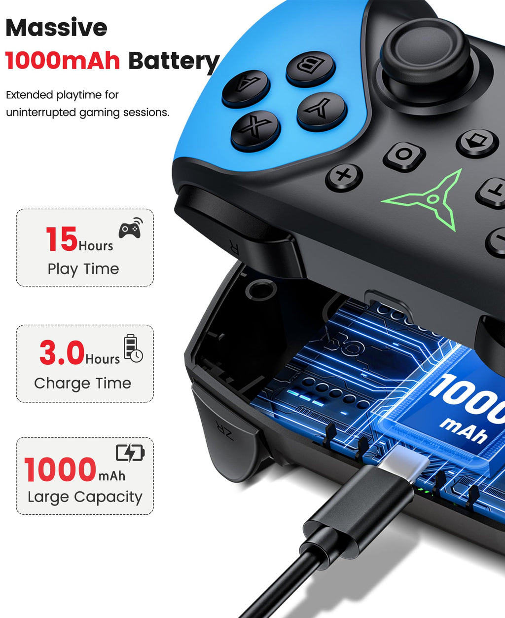 Switch Controller 2-Pack, Wireless Pro Controller for Switch2/Switch/Lite/OLED, Bluetooth Gamepad with Programmable Back Buttons, Turbo, Vibration, Gyro, Compatible with iOS/Android/PC, Includes 2 Stands - Flex Gamingproduct_type