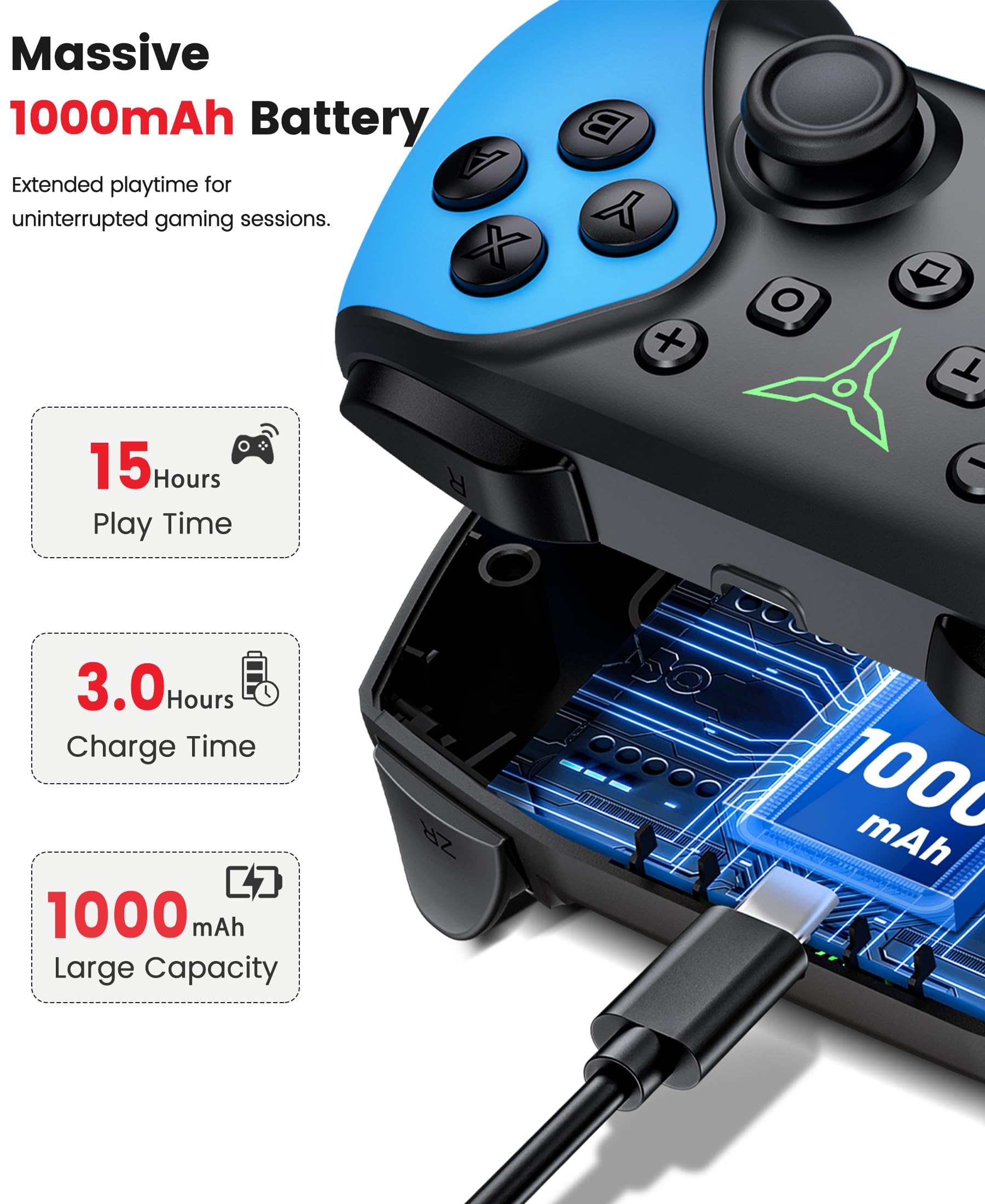 Switch Controller 2-Pack, Wireless Pro Controller for Switch2/Switch/Lite/OLED, Bluetooth Gamepad with Programmable Back Buttons, Turbo, Vibration, Gyro, Compatible with iOS/Android/PC, Includes 2 Stands - Flex Gamingproduct_type