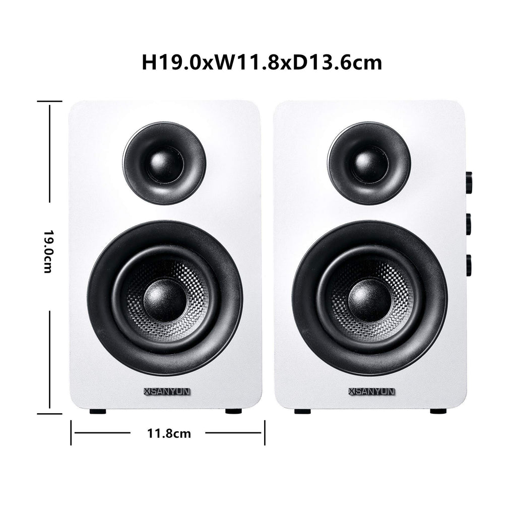 Sanyun SW208 3" Active Bluetooth 5.0 Bookshelf Speakers – 60W Carbon Fiber Speaker Unit - Built-in 24bit DAC - Dynamic 3D Surround Sound – 2.0 Computer PC Monitor Gaming Speakers (Pair, Black) - Flex Gamingproduct_type