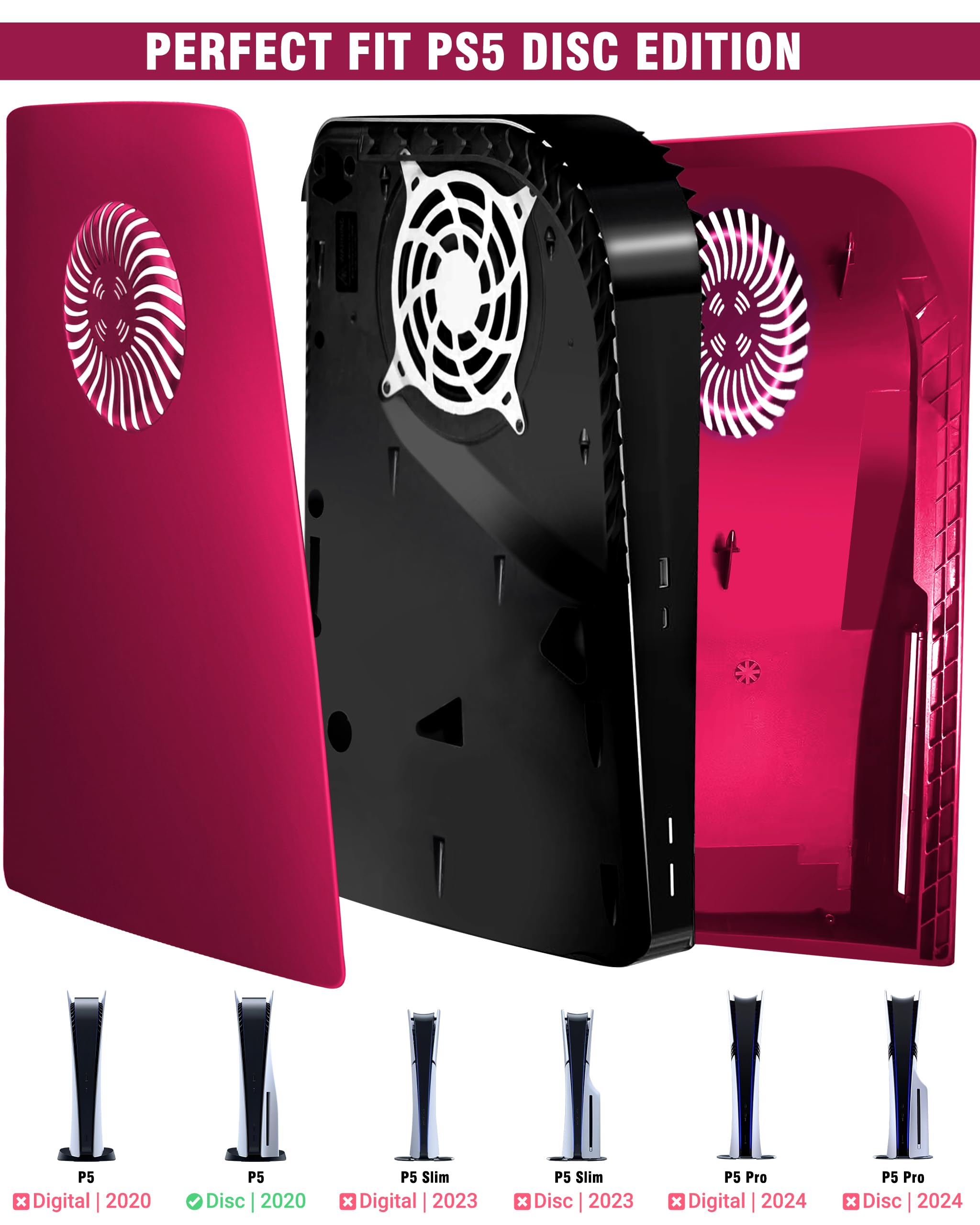 Joso Faceplate for PS5 Disc Edition, Anti-Scratch Dustproof Case Replacement, Cover Skin Compatible with PS5 Console with a Disc Drive, Plates for PS5 Accessories, Easy Installation - Black - Flex Gamingproduct_type