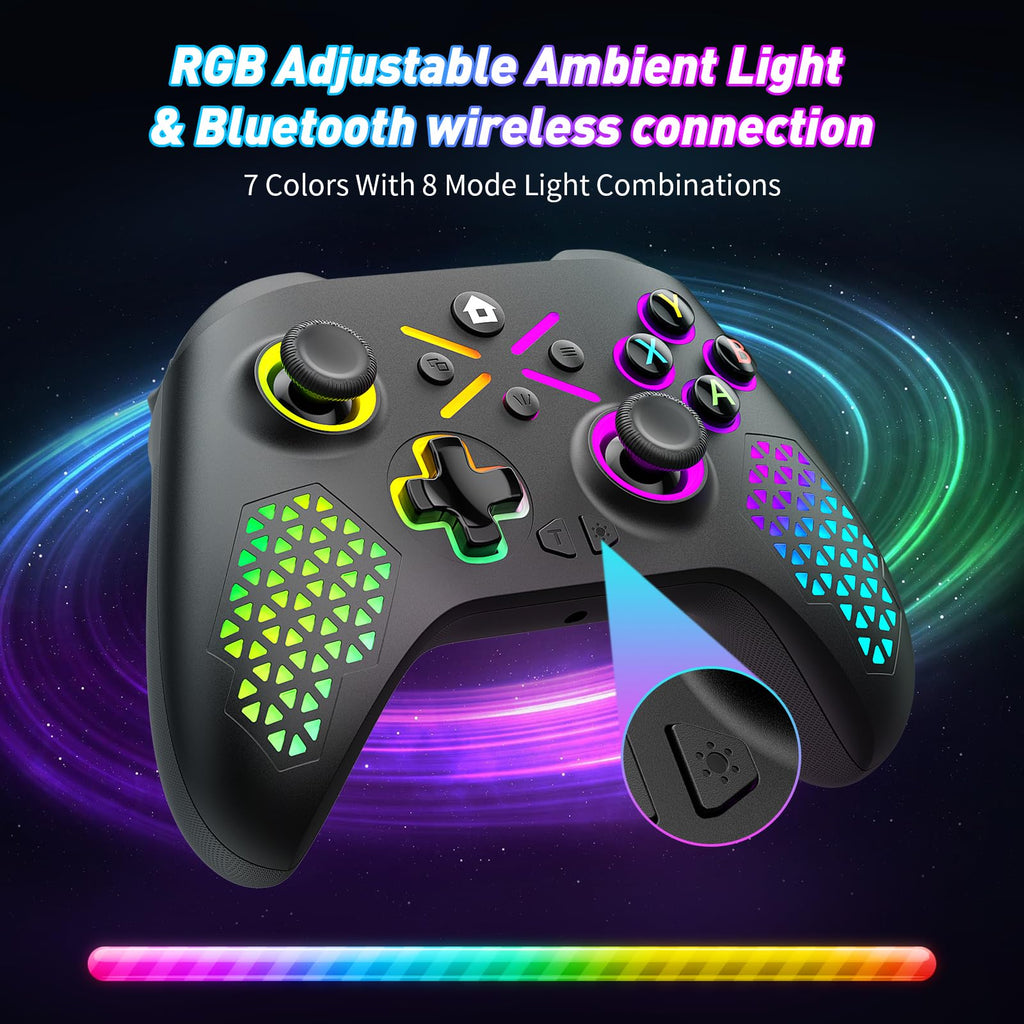 Gamrombo Wireless Gaming Controller Replacement for Xbox One, Xbox Series X|S, Xbox One S|X Controller with Hall Triggers, Hall Joysticks, Adjust RGB Light, Marco, Turbo, Audio Jack - Flex Gamingproduct_type