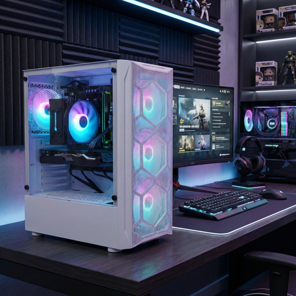 STGAubron Gaming PC Computer Desktop, GeForce GTX 1660 Ti 6G, Intel Core I7 up to 3.9GHz, 16G RAM, 512G SSD, WiFi 6, BT 5.0, RGB Fan x 4, Windows 11 Home,White - Flex Gamingproduct_type