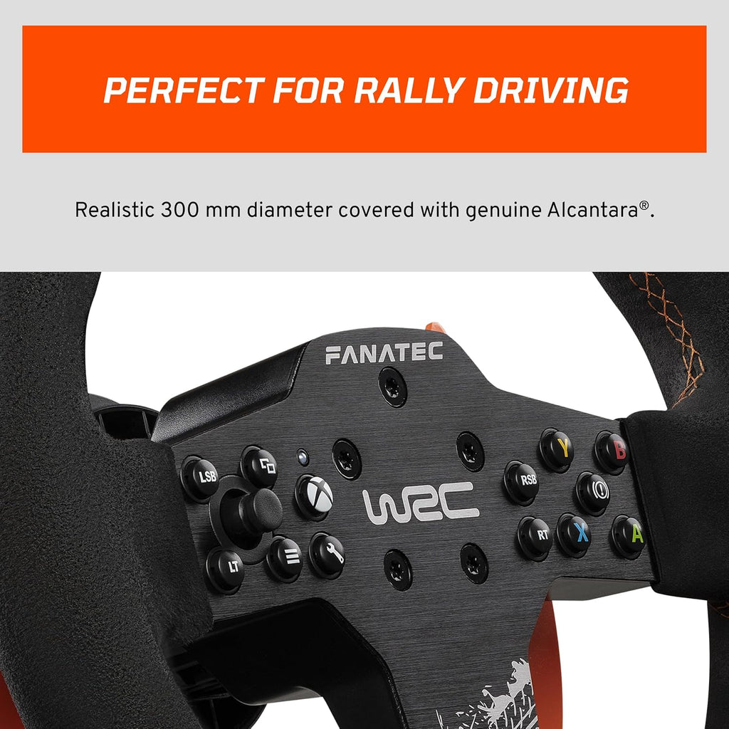 FANATEC CSL Elite Officially Licensed WRC Xbox Rally Sim Racing Steering Wheel – Alcantara Grip, RevStripe LED Display, Removable Paddles, Plug-and-Play for PC, Xbox Series X|S, Xbox One | Alcantara coating, LED RevStripe, Removable Paddle, Plug-e-Play fo - Flex Gamingproduct_type