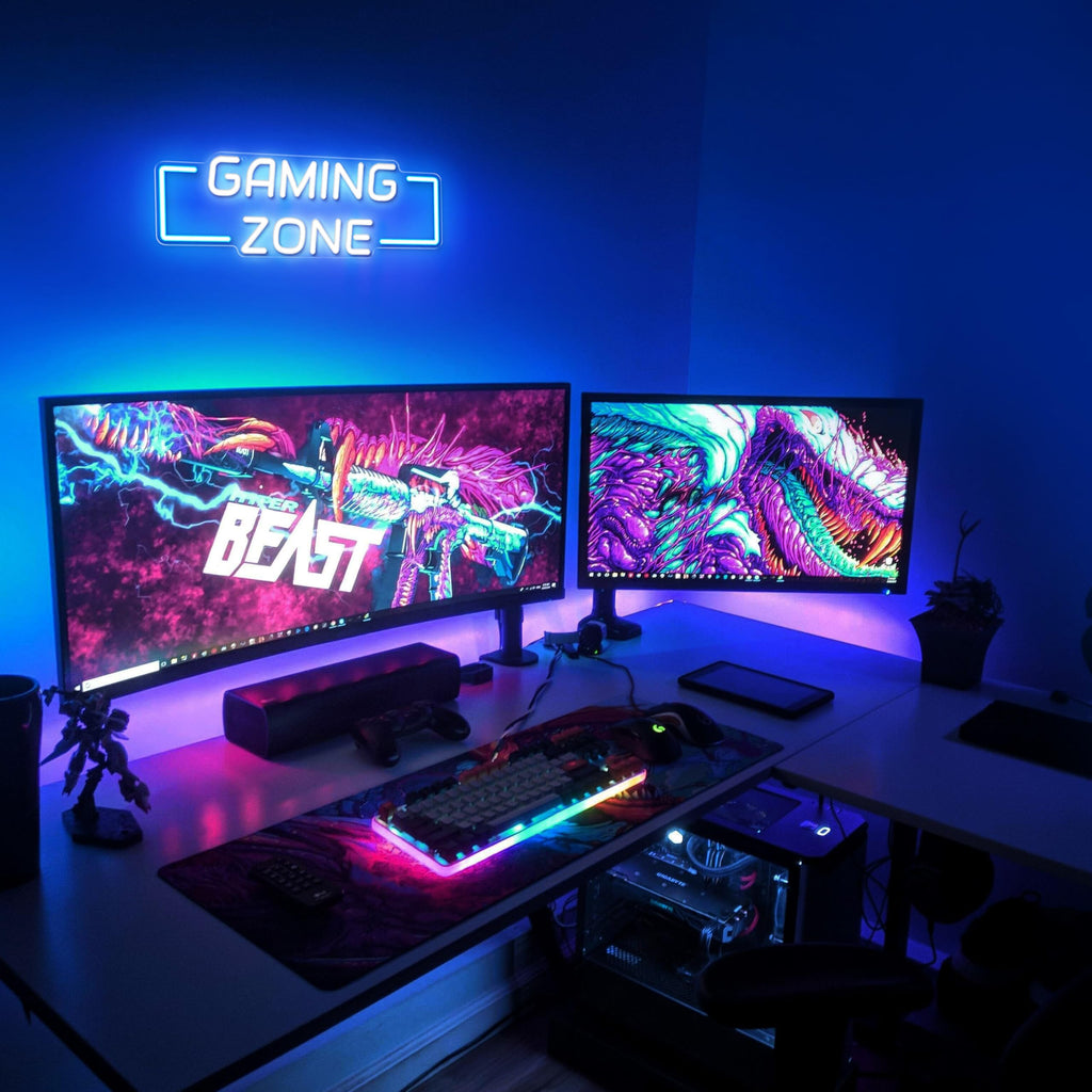 Kavaas Gamer Neon Sign, UV Printed Gaming Neon Sign for Gamer Room Decor - LED Video Game Neon Lights for Bedroom Boys, Gaming Wall decor - Best Gamer Gifts for Teenage Boys, Christmas - Flex Gamingproduct_type