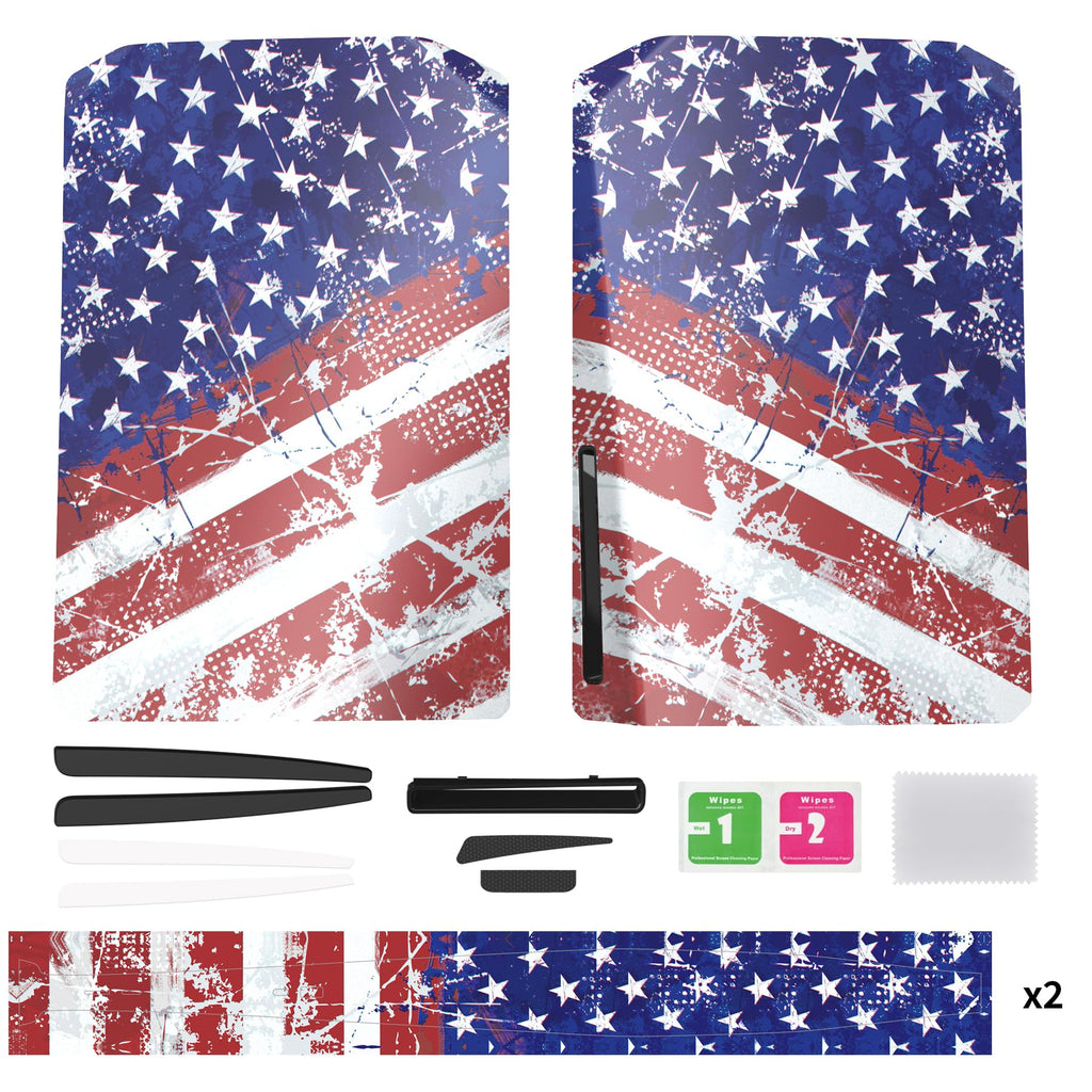 eXtremeRate eXcover The Great Wave Top Bottom Cover Compatible with ps5 Console Disc Edition, Replacement Faceplate Backplate Shell Skin Compatible with ps5 Disc Version Console - Flex Gamingproduct_type
