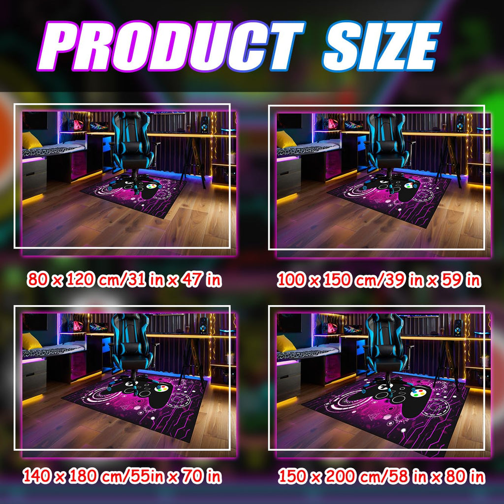 Video Game Shaped Carpet Rug - Gamepad Shaped Area Rug for Boys Bedroom Gaming Themed Area Rugs Kids Boys Gaming Room Decor, 4.5x6 Feet - Flex Gamingproduct_type