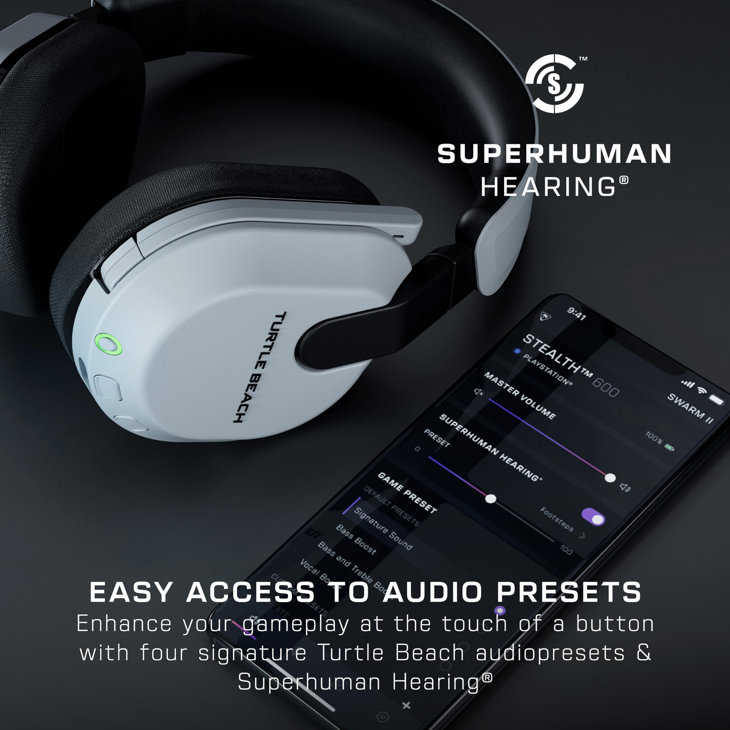 Turtle Beach Stealth 700 Wireless Multiplatform Gaming Headset for PS5 & PC | PlayStation, PS4, Bluetooth, 60mm Dual Drivers, 80-Hr Battery, Noise-Cancelling Flip-to-Mute Mic, Dual Transmitters, Black - Flex Gamingproduct_type