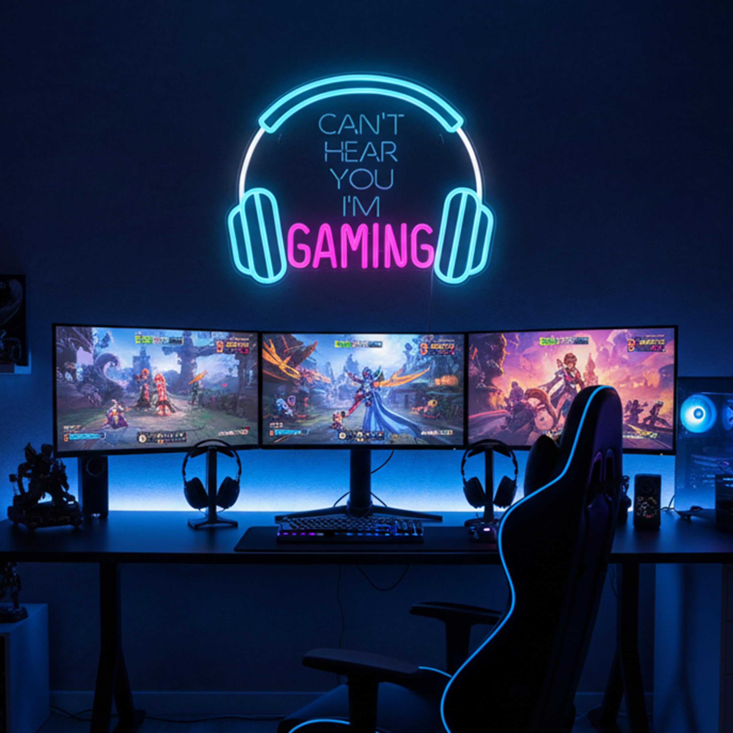 Kavaas Gamer Neon Sign, UV Printed Gaming Neon Sign for Gamer Room Decor - LED Video Game Neon Lights for Bedroom Boys, Gaming Wall decor - Best Gamer Gifts for Teenage Boys, Christmas - Flex Gamingproduct_type