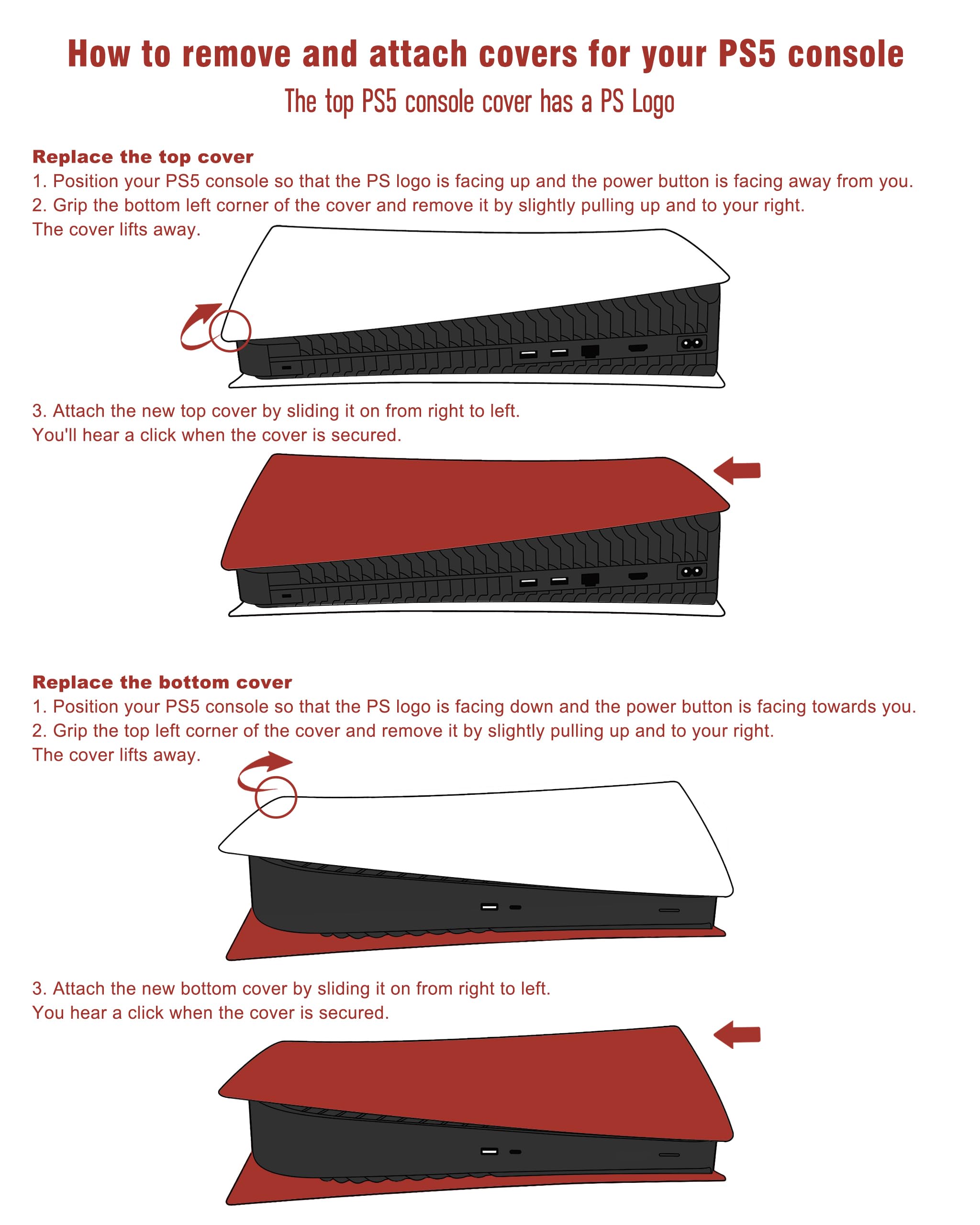 Joso Faceplate for PS5 Disc Edition, Anti-Scratch Dustproof Case Replacement, Cover Skin Compatible with PS5 Console with a Disc Drive, Plates for PS5 Accessories, Easy Installation - Black - Flex Gamingproduct_type