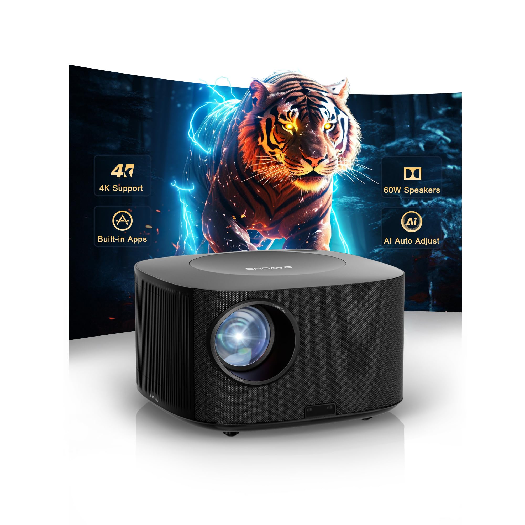 Outdoor-Projector-4K with WiFi and Bluetooth:[3500 Bright/60W Dolby Audio/Official Licensed Apps],Smart-Projector with AI Auto Focus,ONOAYO ONO5Pro 2.0 Movie Projector for Indoor/Outdoor 2026New - Flex Gamingproduct_type