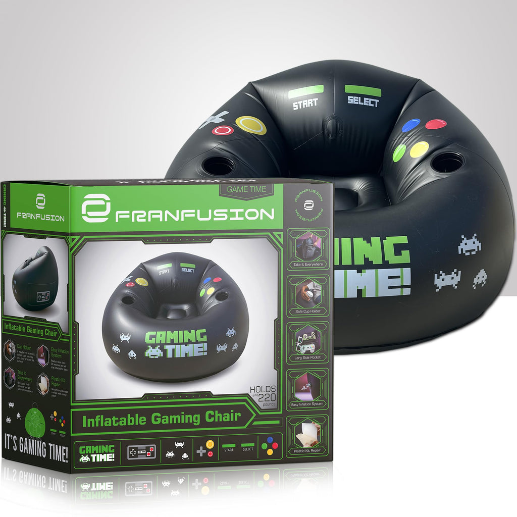 Inflatable Gaming Chair for Kids & Teens with Cup Holders and Side Pocket - This Air Gaming Bean Bag Chairs for kids is The Perfect Furniture for Gamer Room Decor - Perfect Gaming Stuff for boys 4-12 - Flex Gamingproduct_type