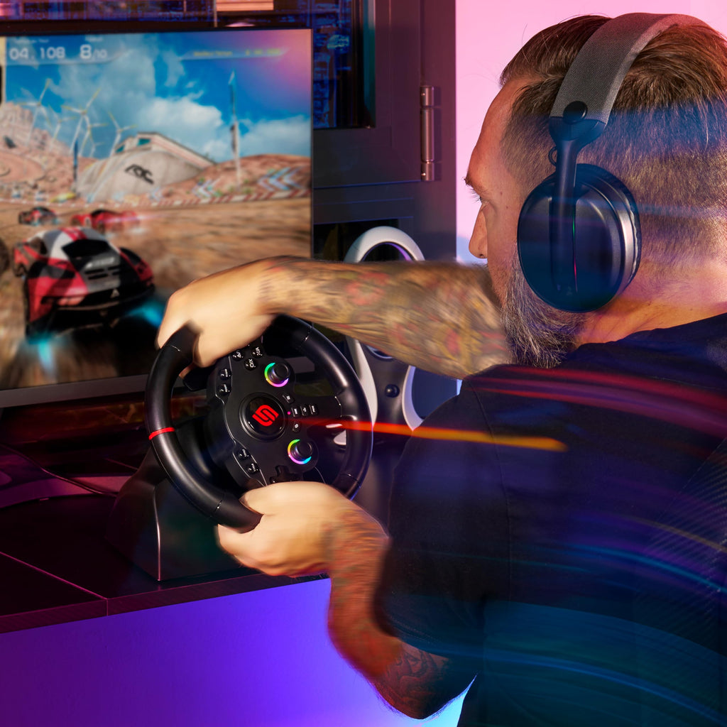 SUBSONIC - Superdrive SV250 Racing Wheel Switch 2/Switch PS4 PC Xbox Series | Steering Wheel with Pedals and Paddles - Vibration - 3 Sensitivity Modes - Diameter 22 cm, Rotation 180° - Flex Gamingproduct_type